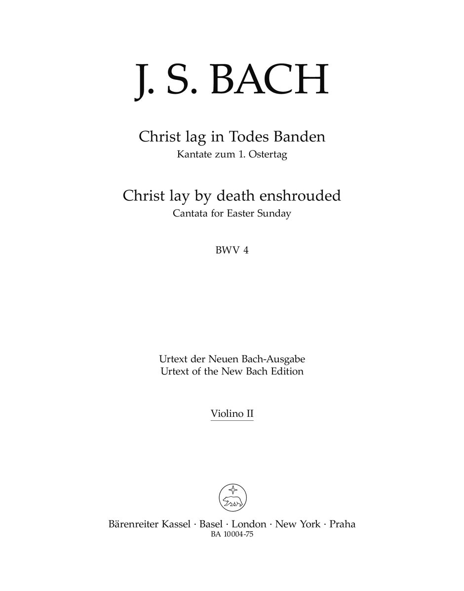 Bach, Kantate BWV 4 Violin II (Barenreiter)