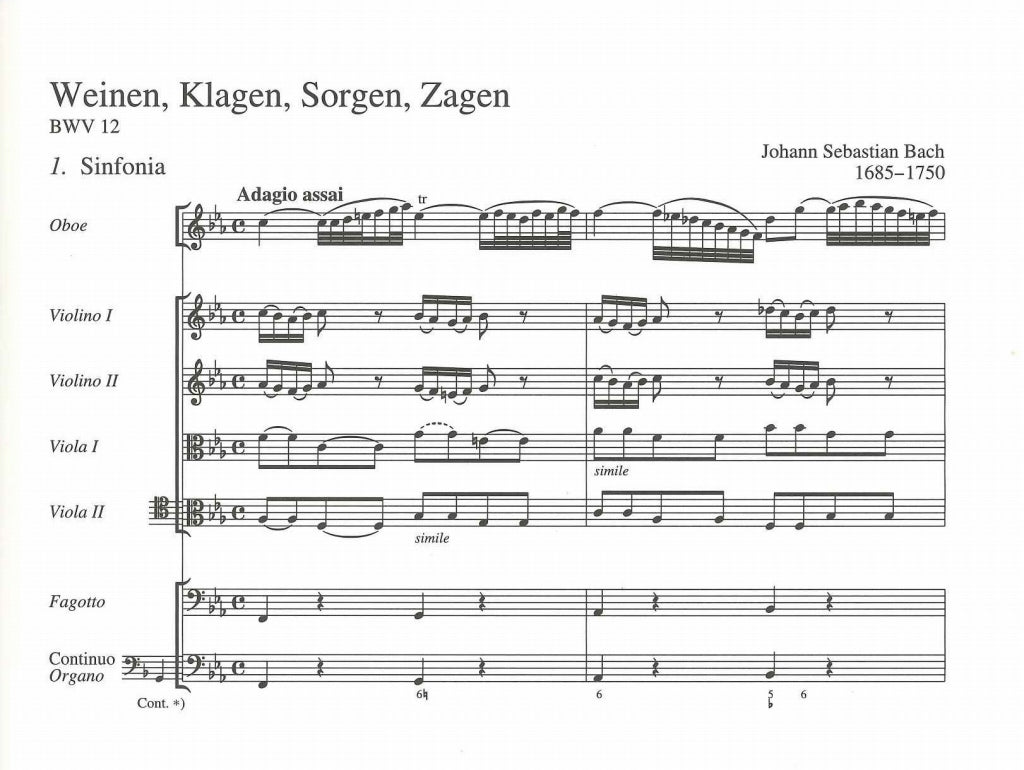 Bach, Kantate BWV 12 Full Score (Carus)