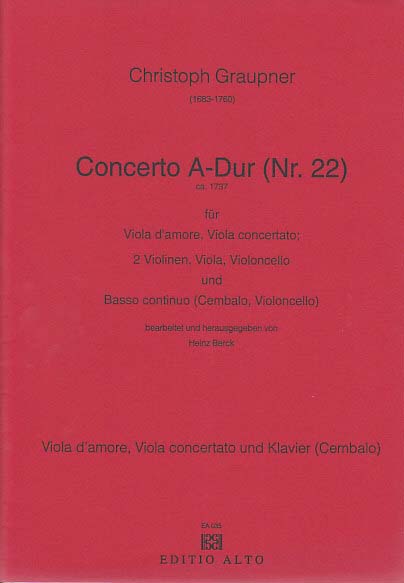 Graupner, Concerto in A major (No. 22) (Editio Alto)