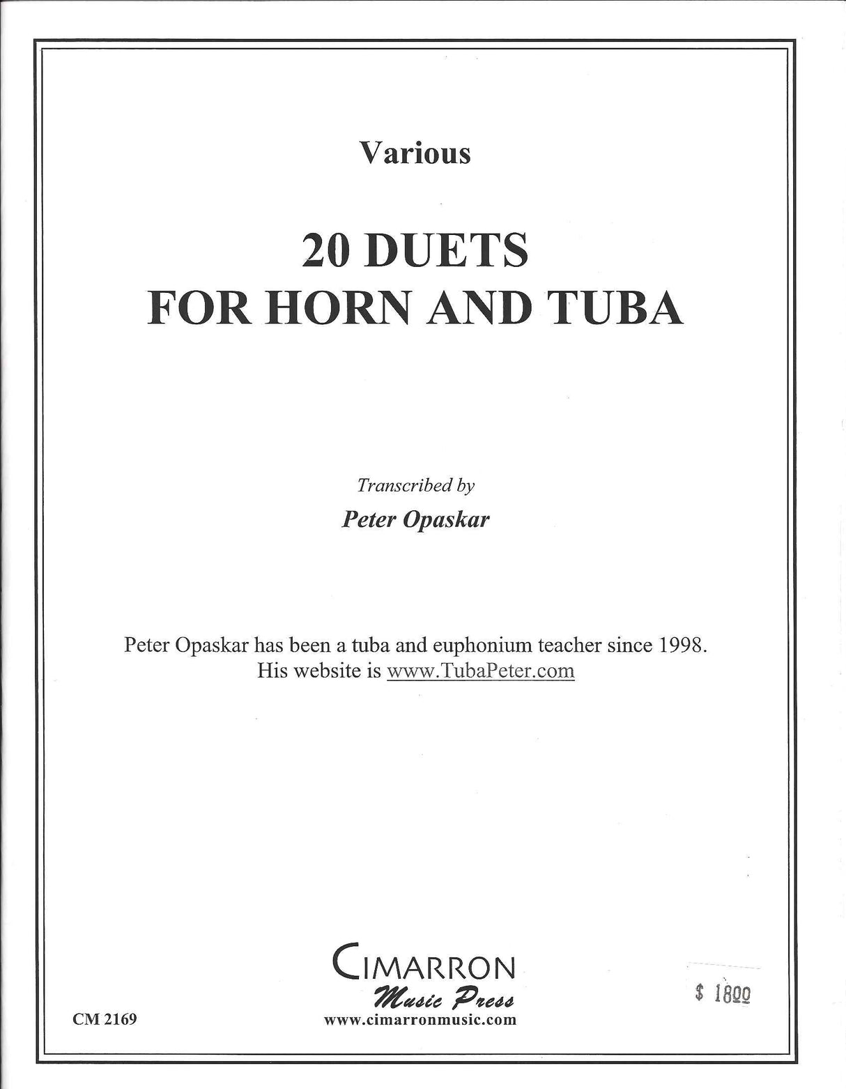 20 Duets for Horn and Tuba (Cimarron Music Press)