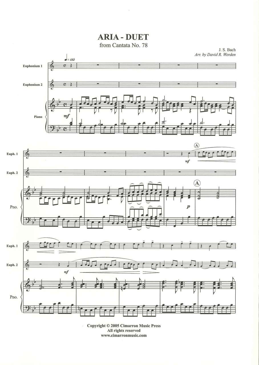Bach, Aria - Duet fr. BWV 78 (2Euph,Pf) (Cimarron Music Press)