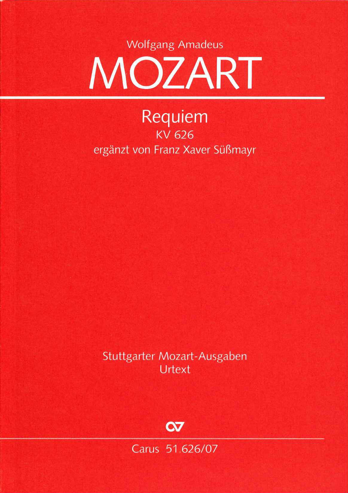 Mozart, Requiem (Sussmayr/Leisinger) (Carus)