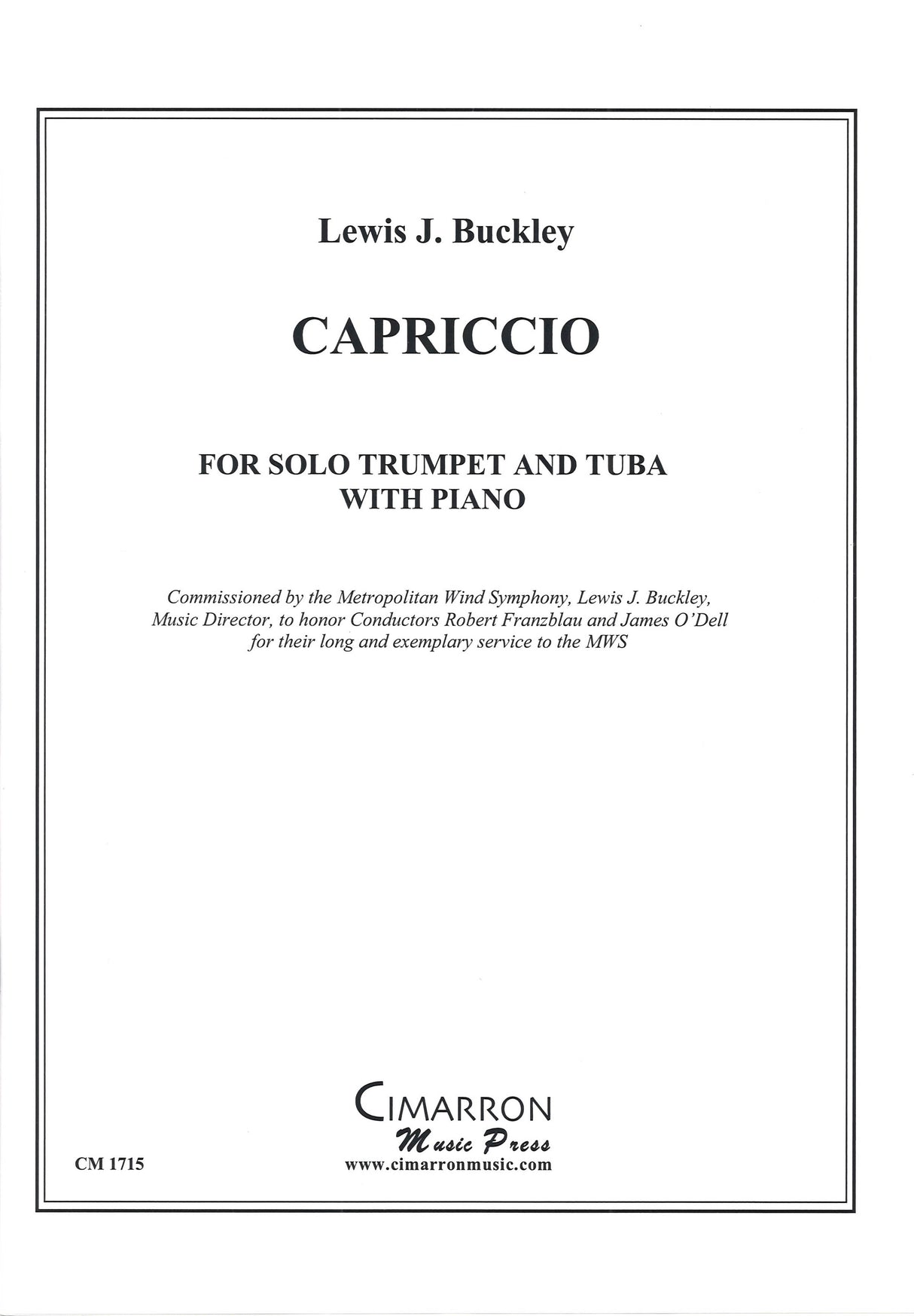 Buckley, Capriccio (Trp,Tba,Pf) (Cimarron Music Press)