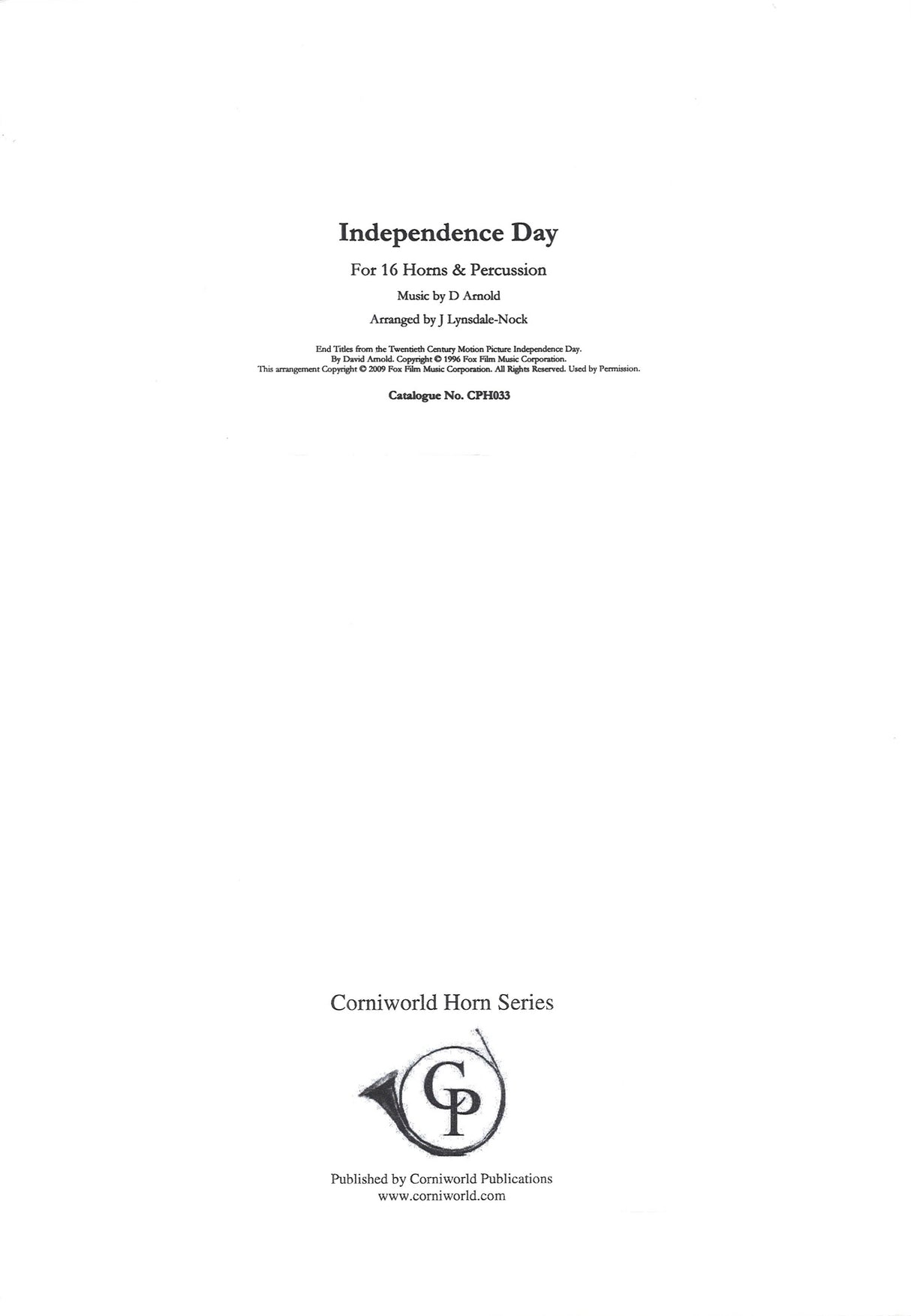 Arnold,D, Independence Day (16Hn,Perc) (Corniworld)