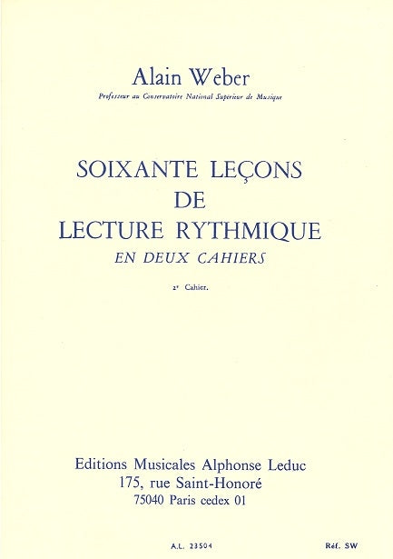 Weber,A., 60 Lecon de lecture rythm. 2 (Leduc)