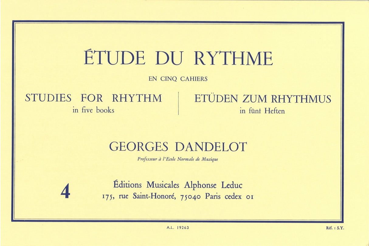 Dandelot, Etude du rythme 4 (Leduc)