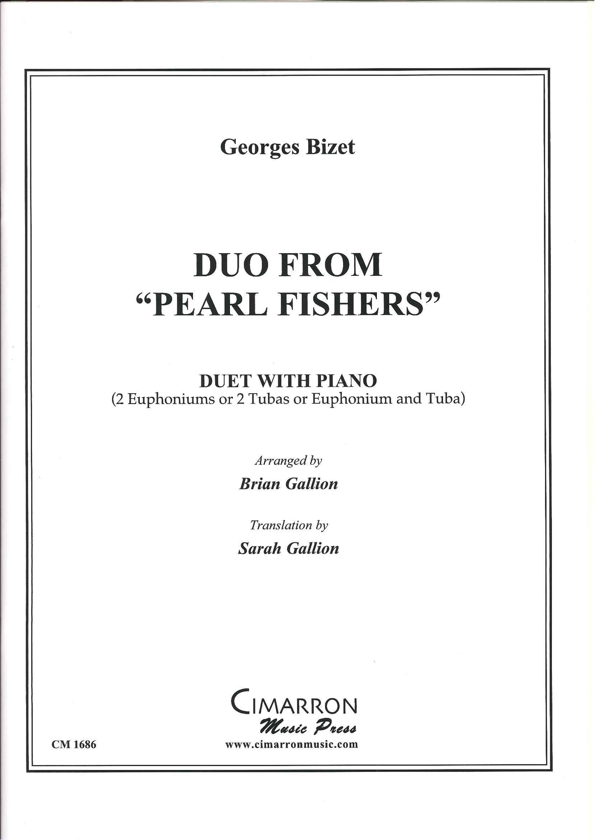 Bizet,G., Duo from 'The Pearl Fishers' (Cimarron Music Press)