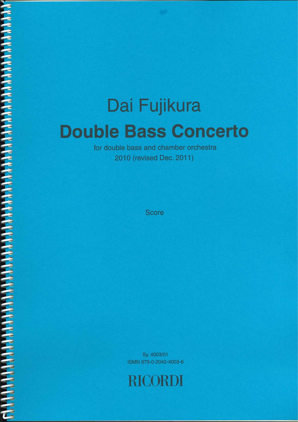 Fujikura, Concerto for Double Bass (Ricordi)