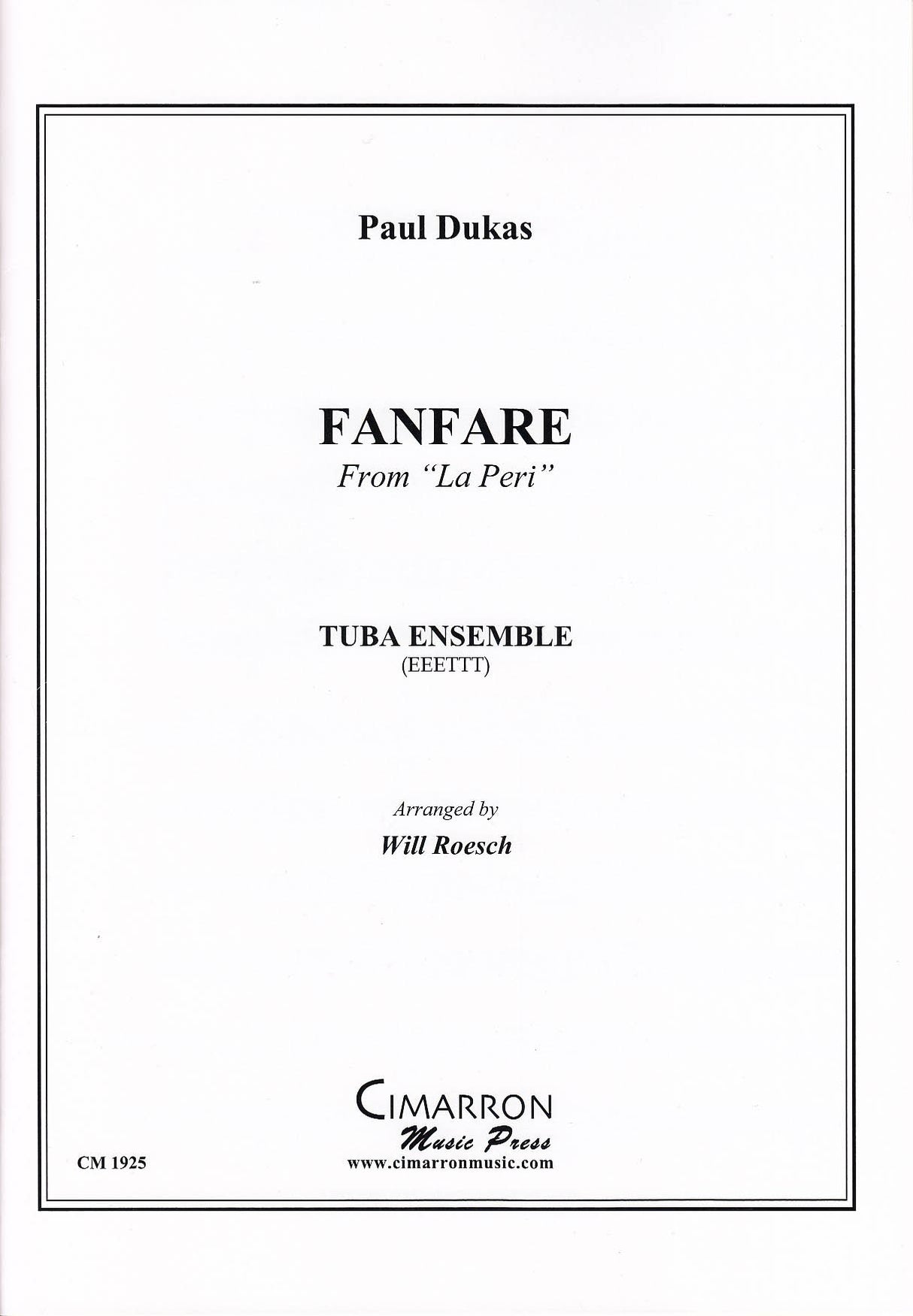 Dukas, Fanfare from 'La Peri' (Cimarron Music Press)