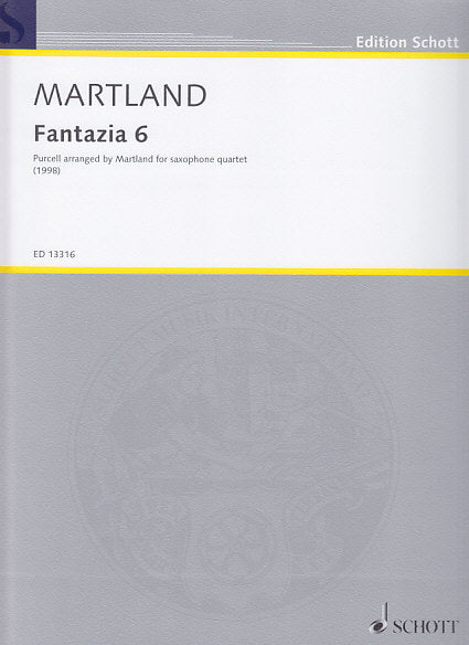 Purcell/Martland, Fantazia 6 (SATBr Sax) (Schott)