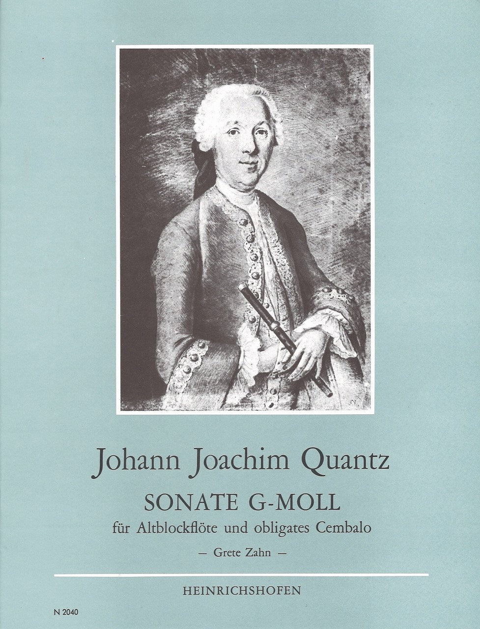 Quantz, Sonata in g (ARec,Kbd) (Heinrichshofen)
