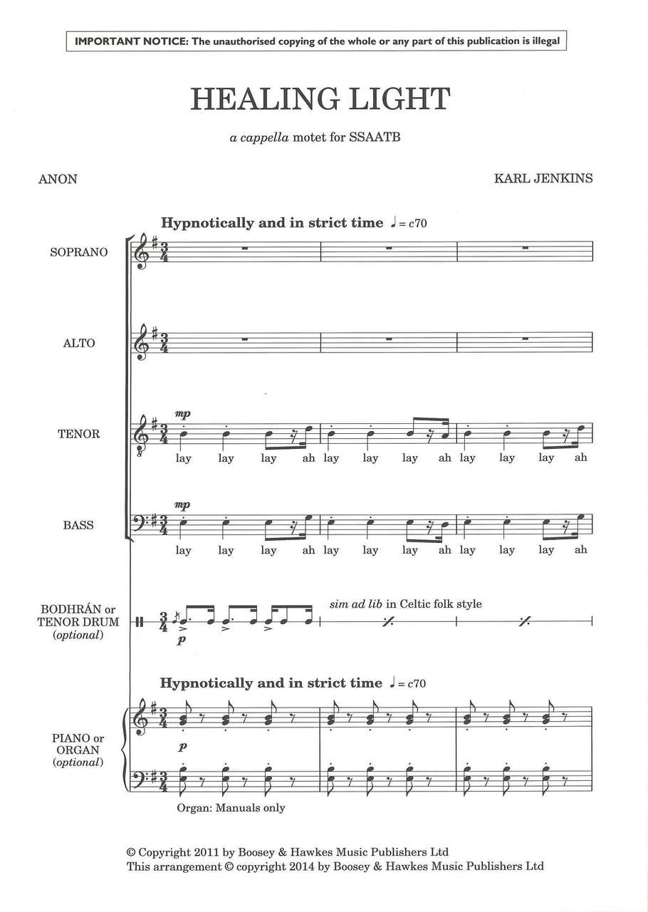 Jenkins, Healing Light (SSAATB) [E] (Boosey)