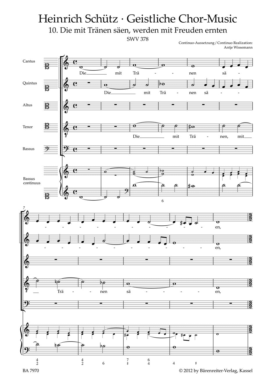 Schutz, Die mit Tranen saen SWV 378 (Barenreiter)