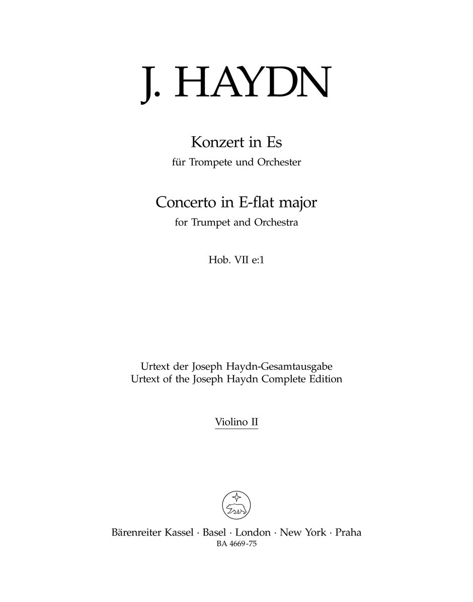Haydn, Concerto for Trumpet: Violin II (Barenreiter)