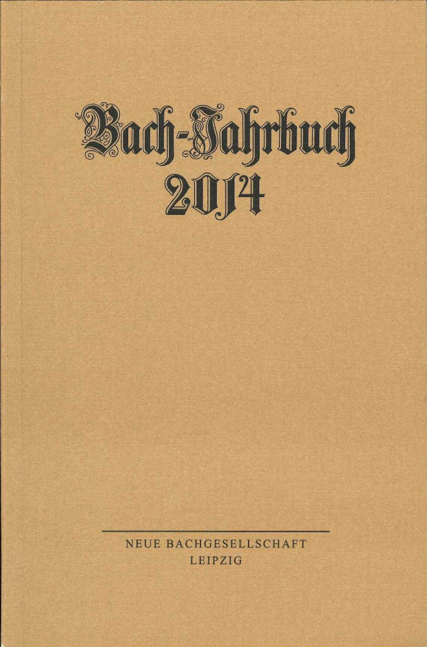 Wollny, Bach-Jahrbuch 100.Jg 2014 (Evangelische Verlagsanstalt)