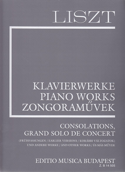 Liszt, Suppl 10 Consolations early ver. (Editio Musica Budapest)