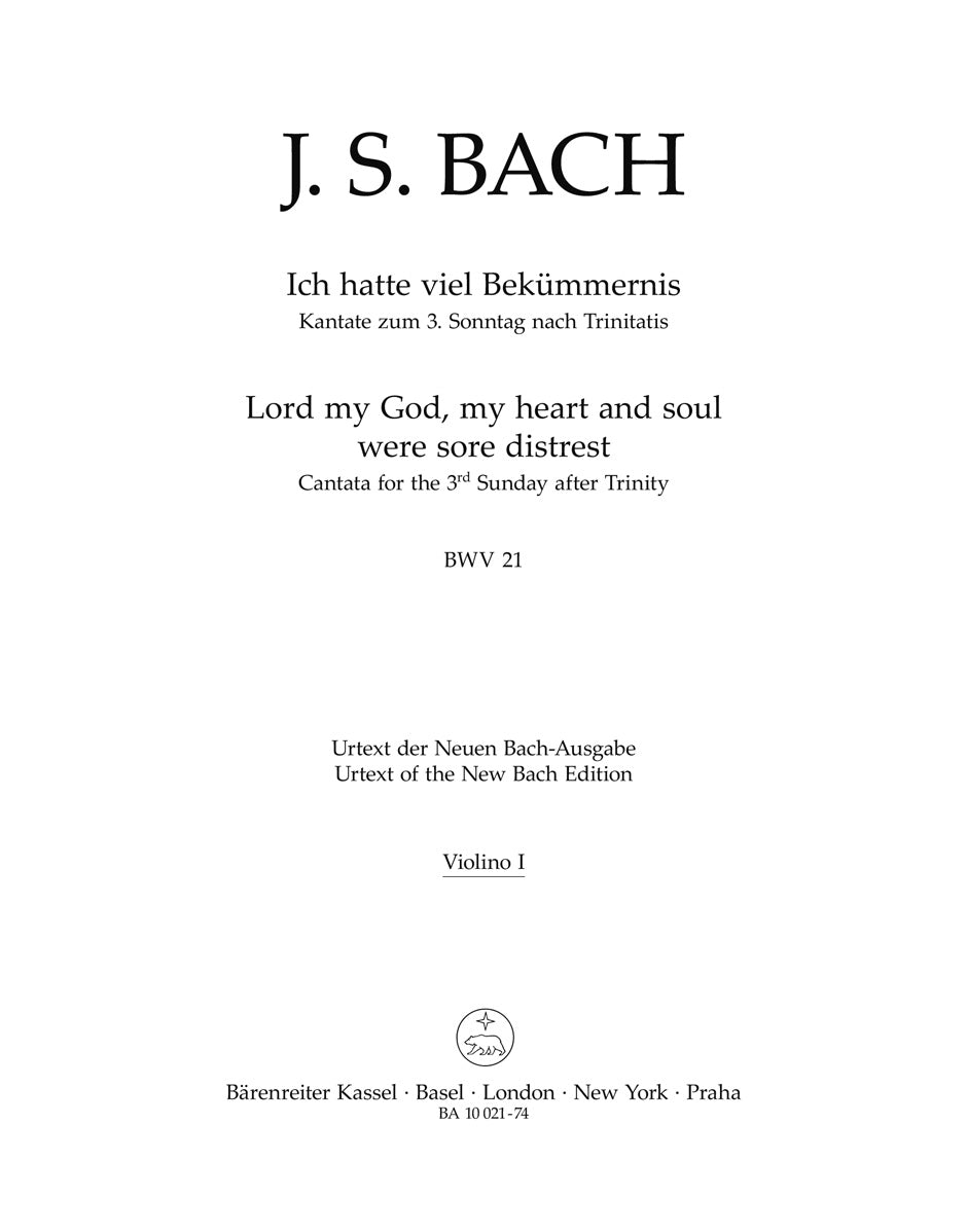 Bach, Kantate BWV 21: Violin I (Barenreiter)