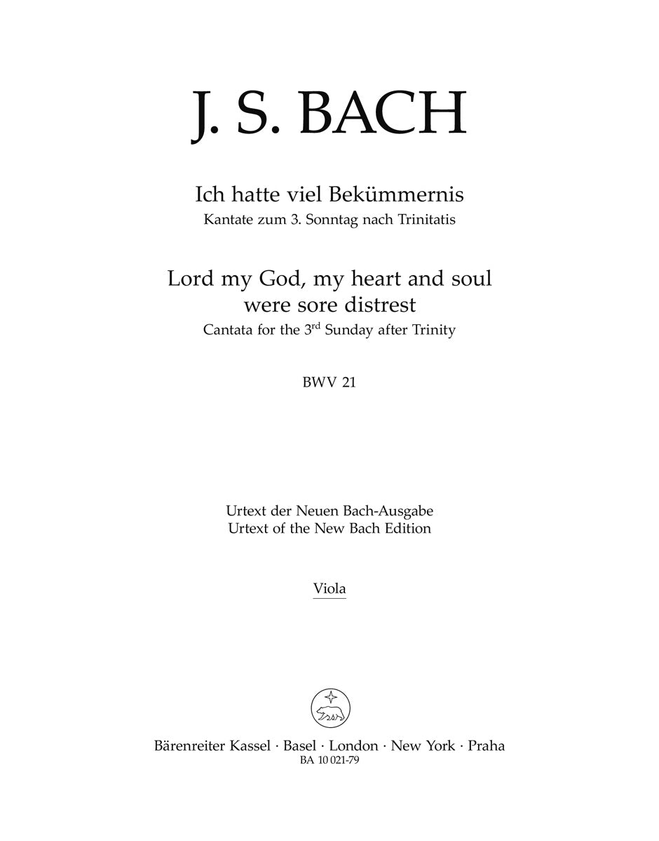 Bach, Kantate BWV 21: Viola (Barenreiter)