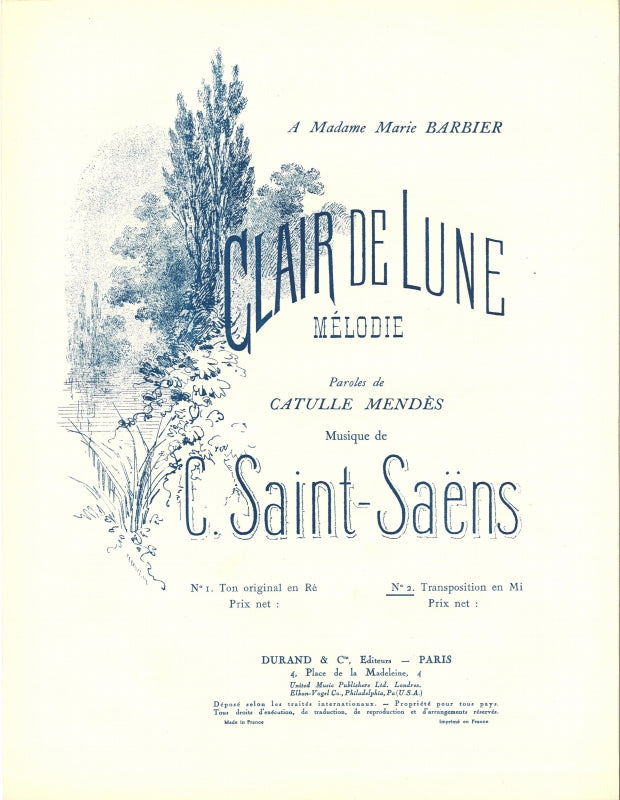 Saint-Saens, Clair de lune (High,Pf) (Durand)