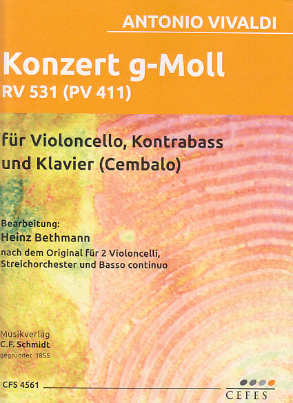 Vivaldi, Concerto in g RV 531 (Vc,CB,Kbd (C.F.Schmidt)