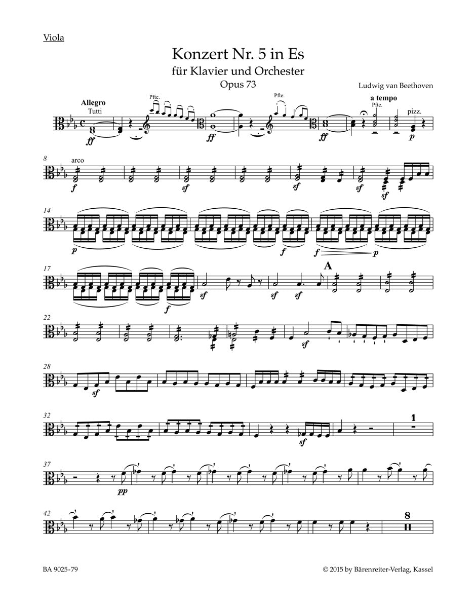 Beethoven, Concerto for Piano 5 Viola (Barenreiter)