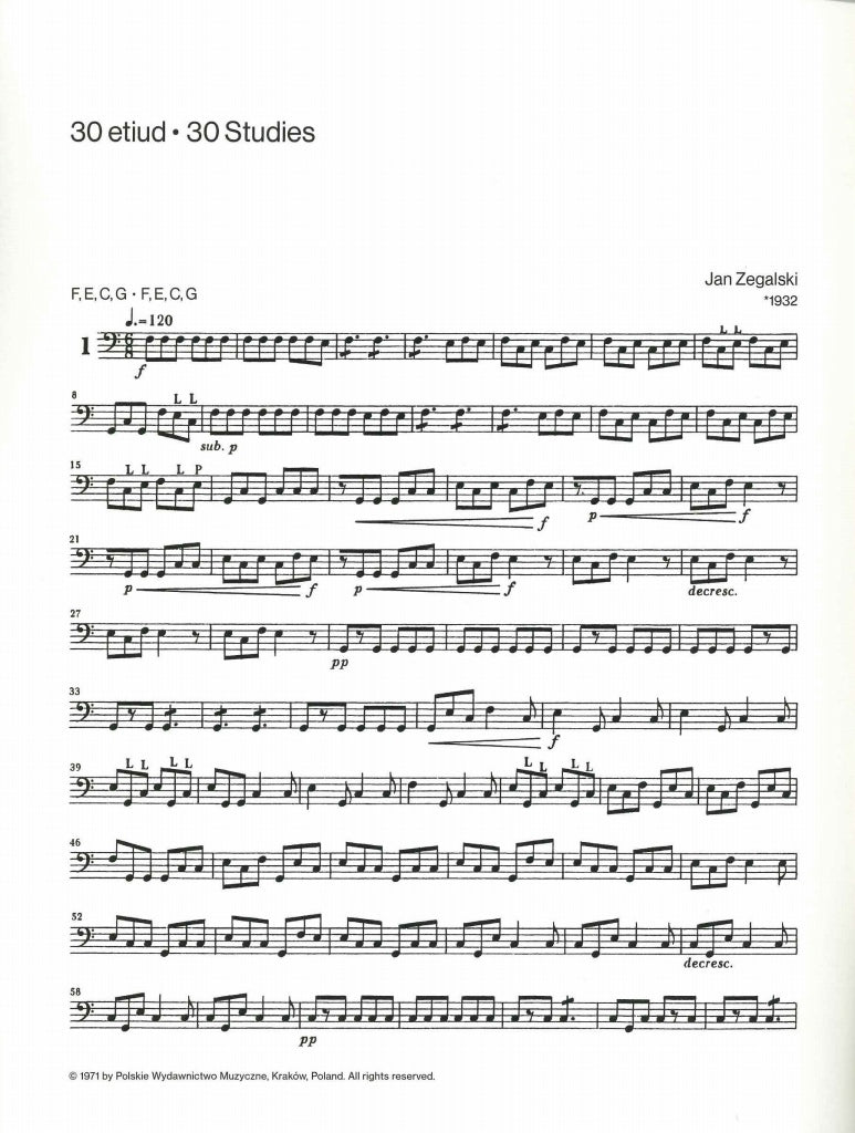 Zegalski, 30 Studies for 4 Kettledrums (PWM)
