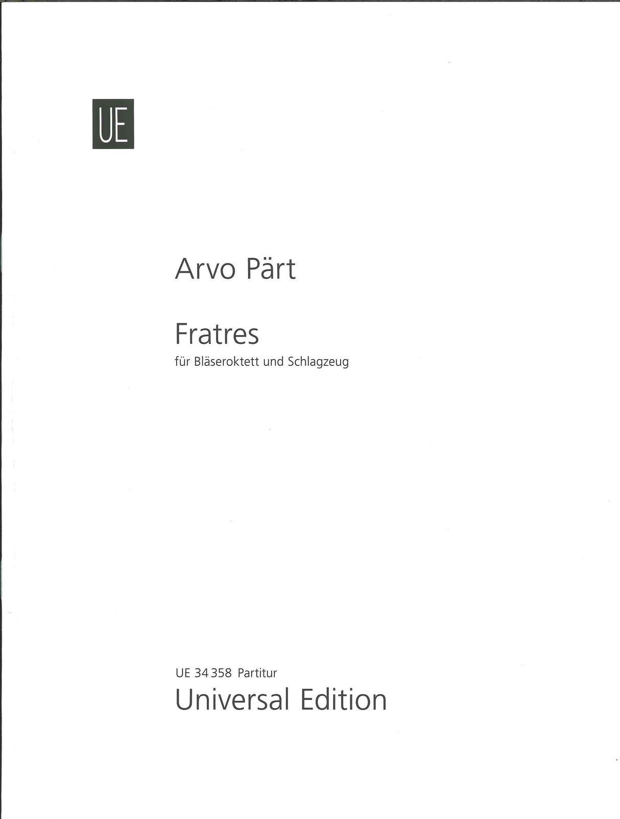Part, Fratres (8Winds,Perc)(Score) (Universal)