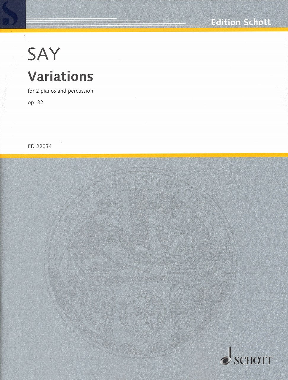 Say, Variations op. 32 (2Pf,Perc) (Schott)