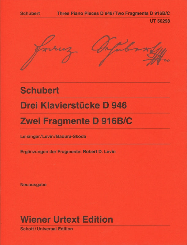 Schubert, Klavierstucke D 946, etc. (Wiener Urtext Edition)