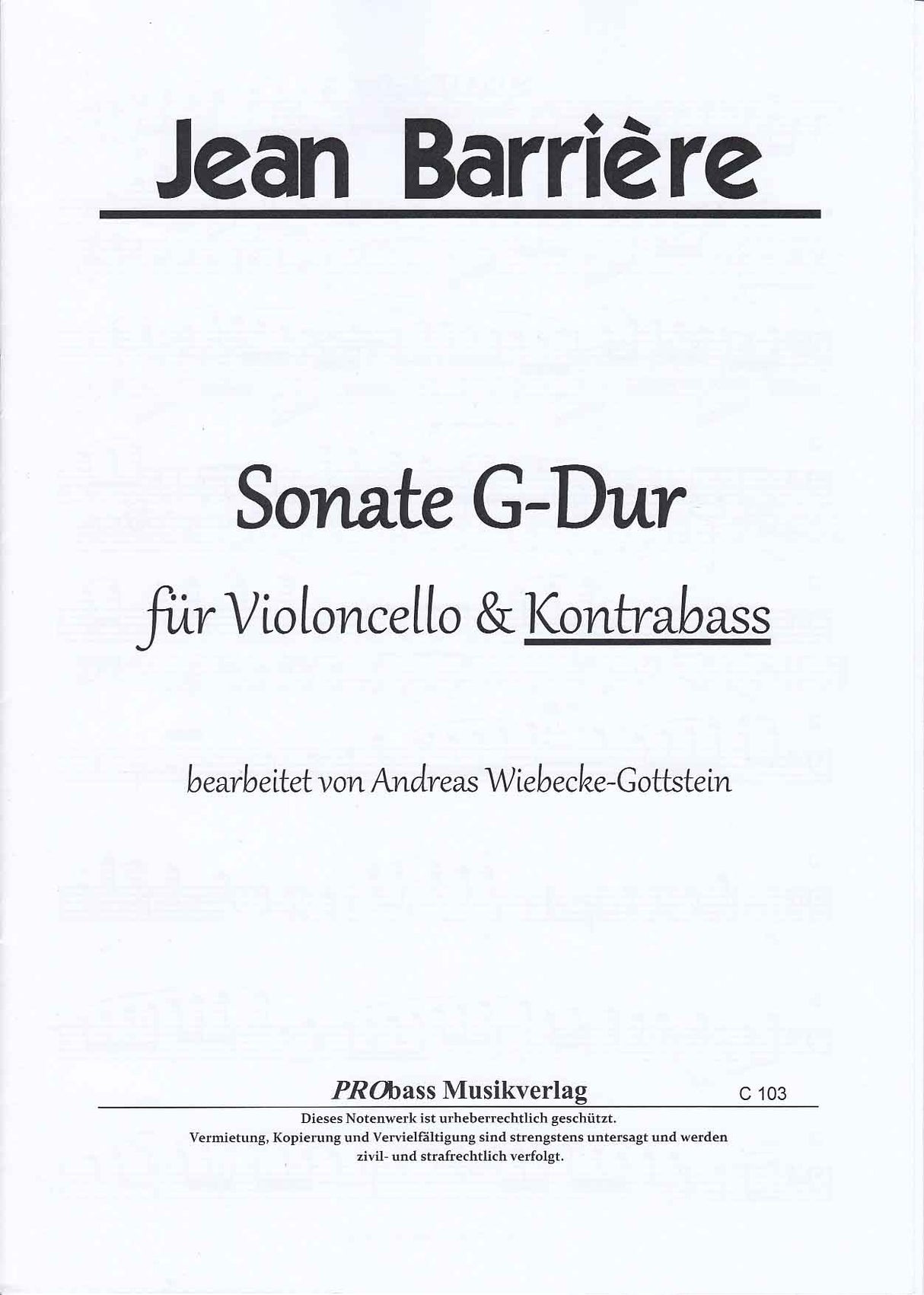 Barriere, Sonata in G (Probass Musikverlag)