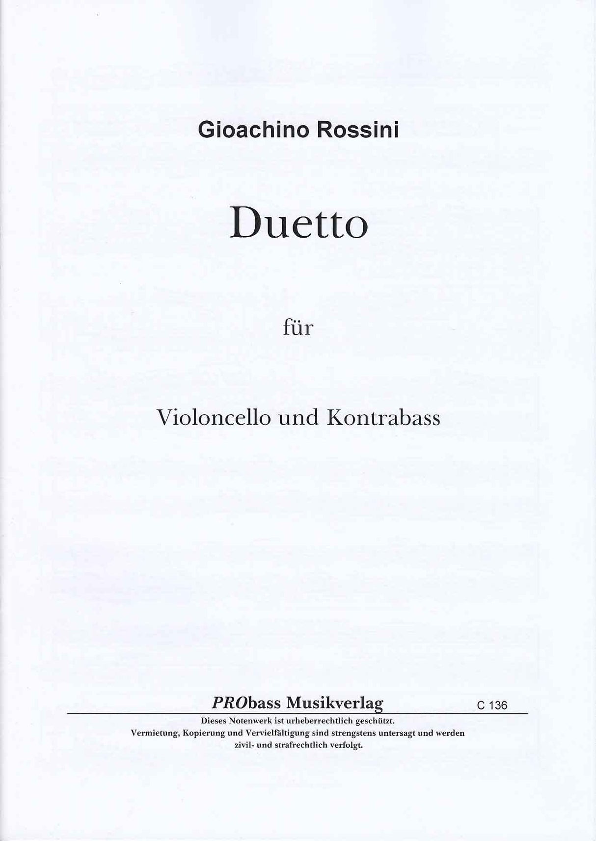 Rossini, Duetto (Vc,CB) (Probass Musikverlag)