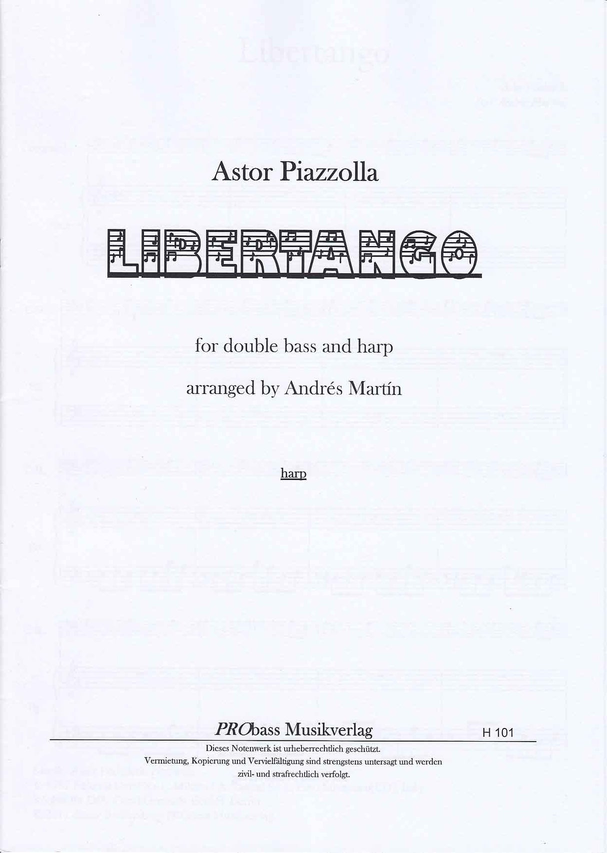 Piazzolla, Libertango (Hrp,CB) (Probass Musikverlag)