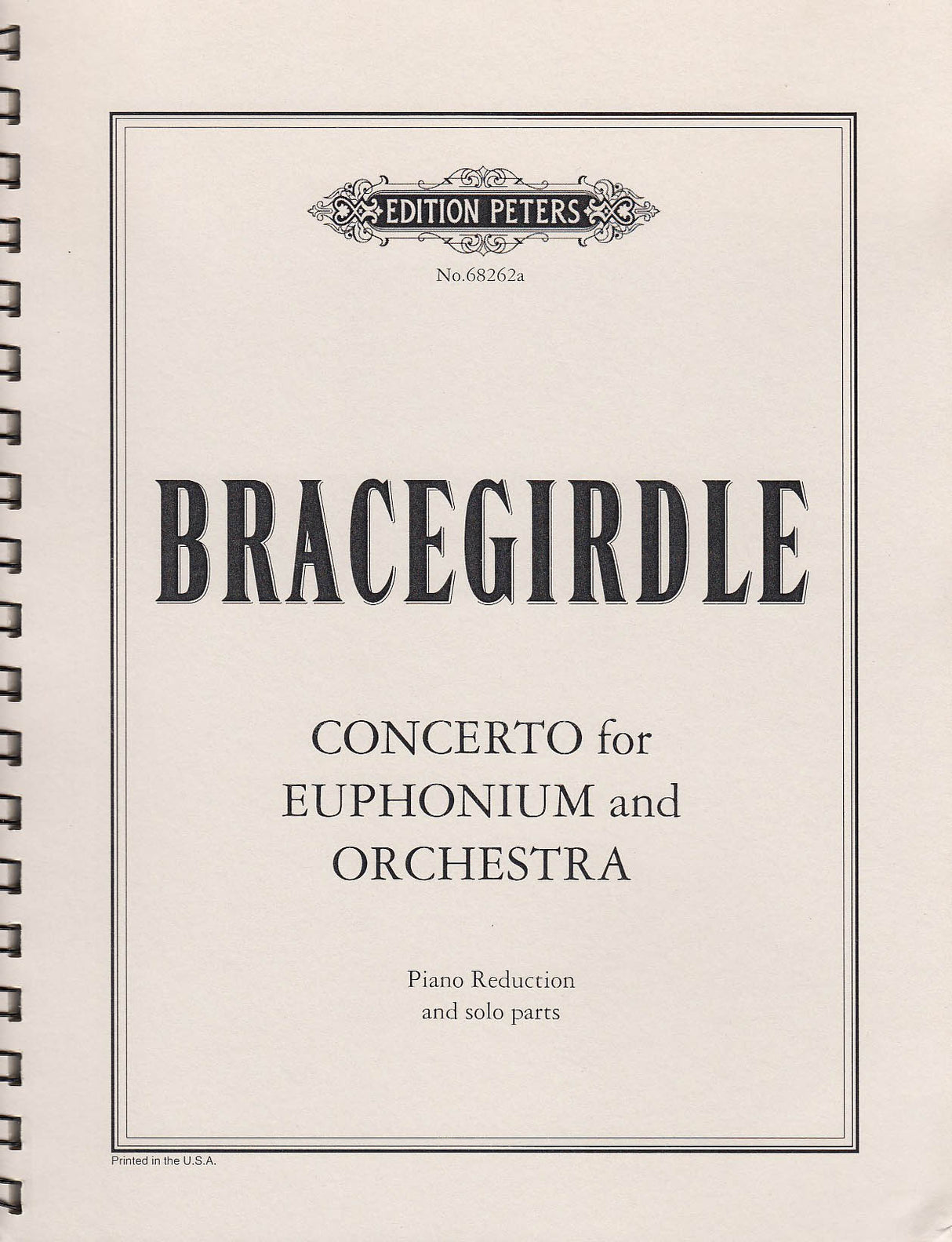 Bracegirdle, Concerto for Euphonium (Peters)