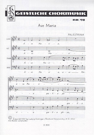 Palestrina, Ave Maria (SATB) (Doblinger)