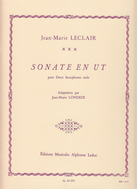 Leclair, Sonate en Ut (AA Sax) (Leduc)