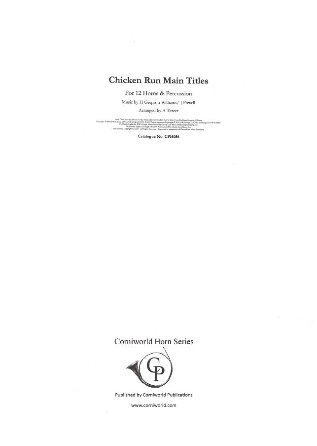 Chicken Run, Main Title (12Hn,Perc) (Corniworld)
