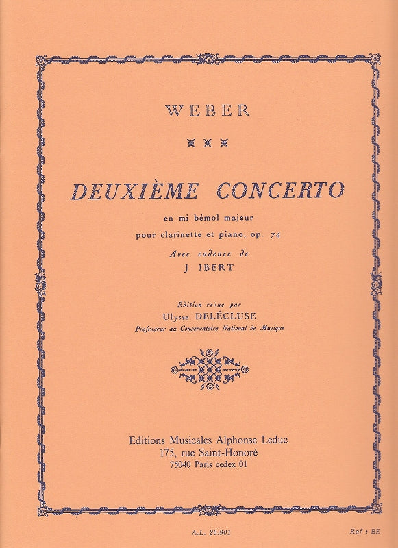 Weber, Concerto No. 2 (cadenz. Ibert) (Leduc)