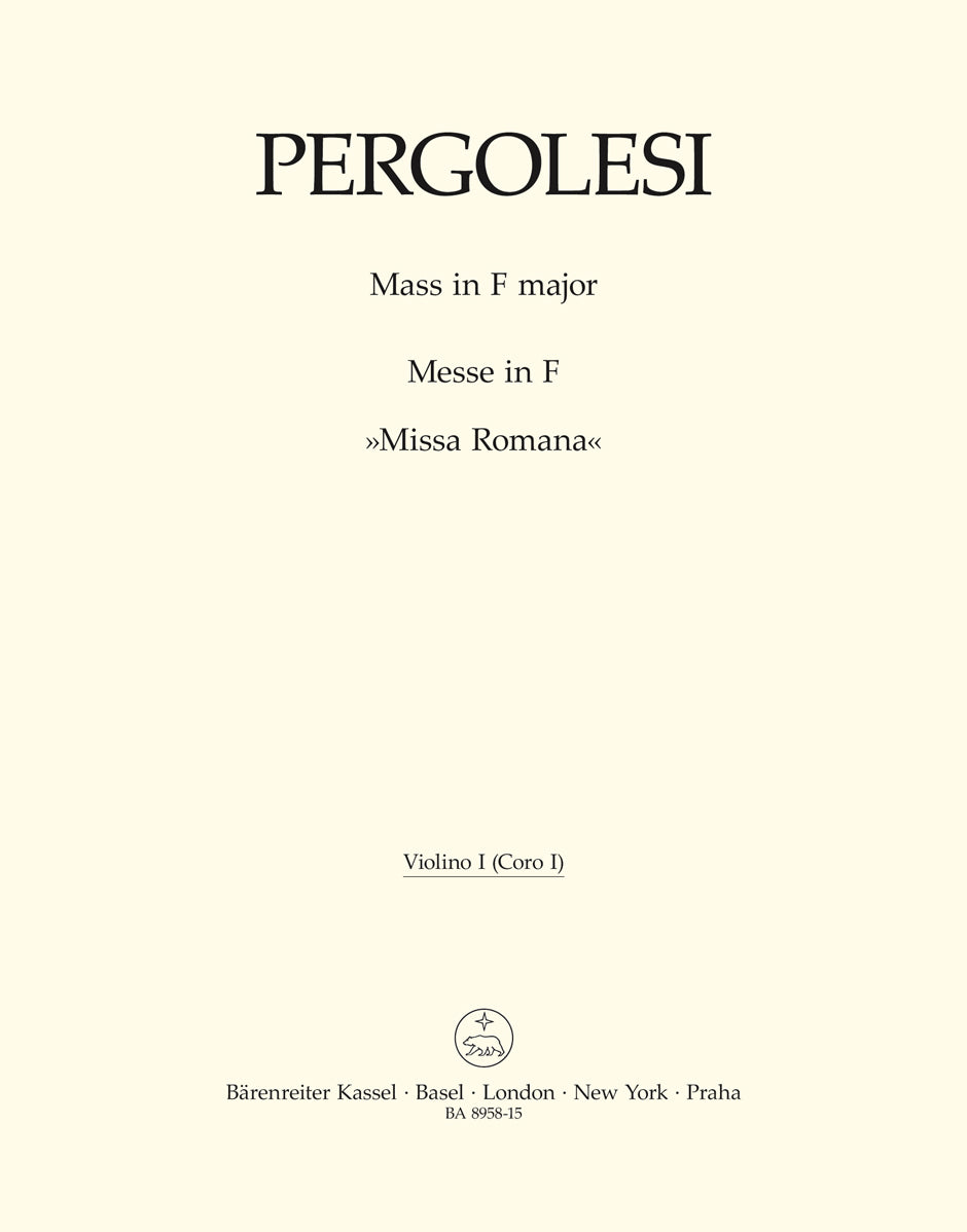 Pergolesi, Missa Romana Coro I Vn I (Barenreiter)