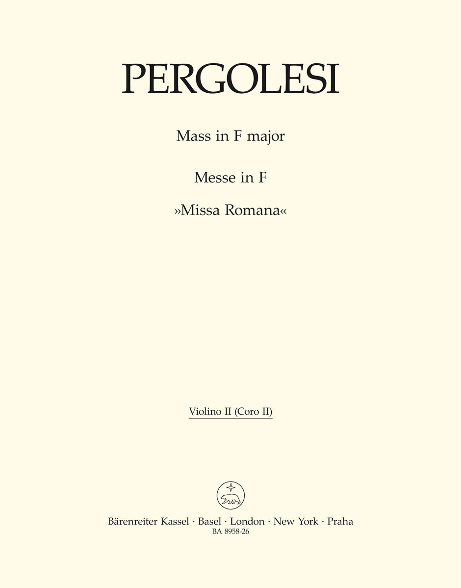 Pergolesi, Missa Romana Coro II Vn II (Barenreiter)