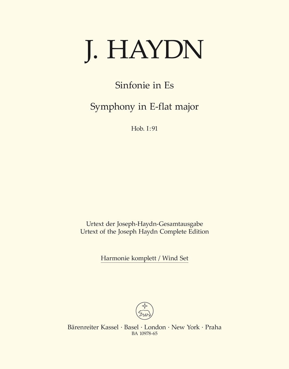 Haydn, Symphony No. 91 Wind Set (Barenreiter)
