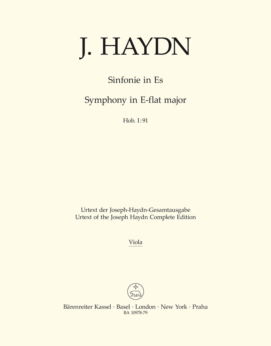 Haydn, Symphony No. 91 Viola (Barenreiter)