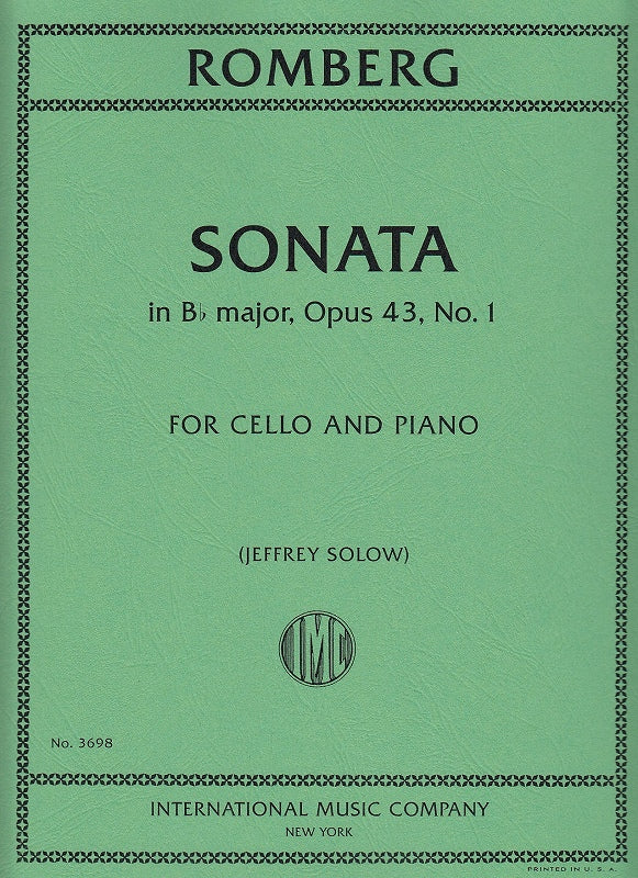 Romberg, Sonata op. 43/1 in Bb (Solow) (IMC)