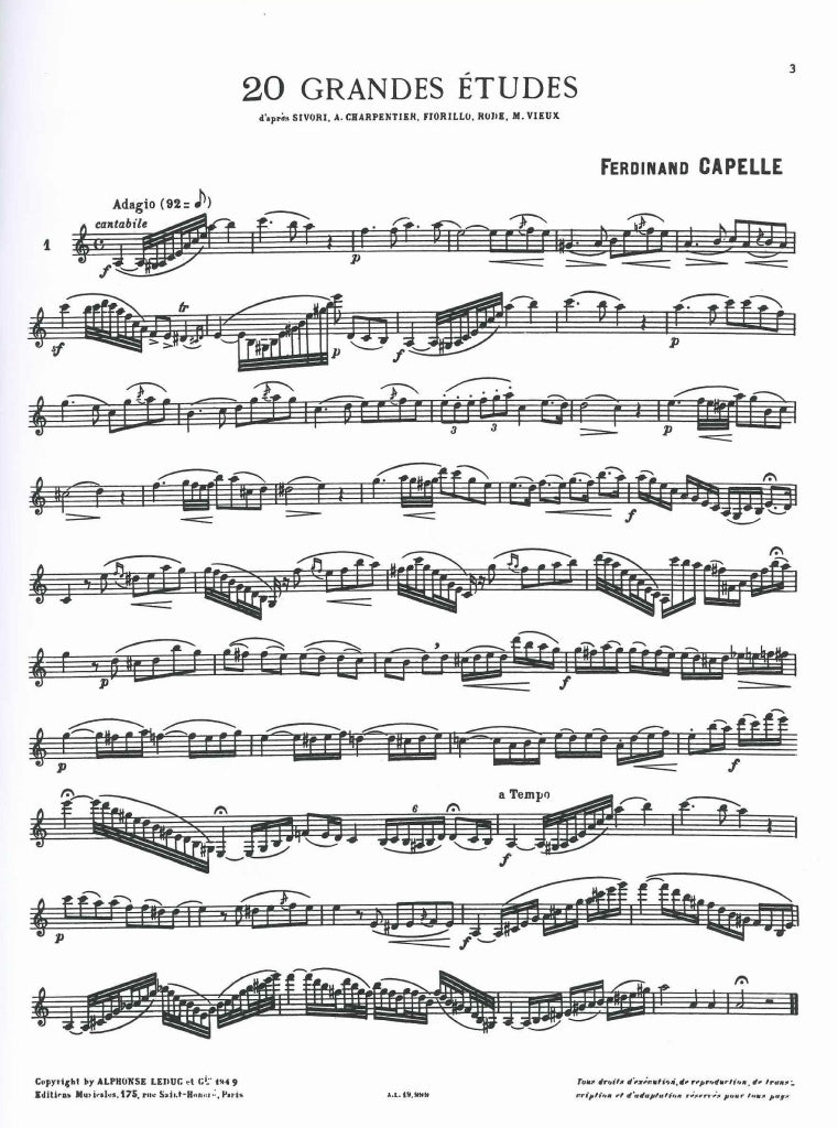 Capelle, 20 Grandes Etudes (Leduc)