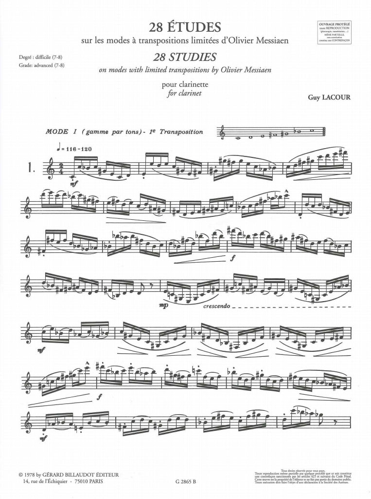 Lacour, 28 Etudes sur les modes a transp (Billaudot)