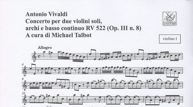 Vivaldi, Concerto op. 3/8 (Talbot)Parts (Ricordi)