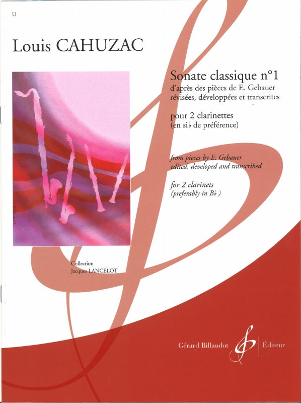 Cahuzac, Sonate classique No. 1 (2Cl) (Billaudot)