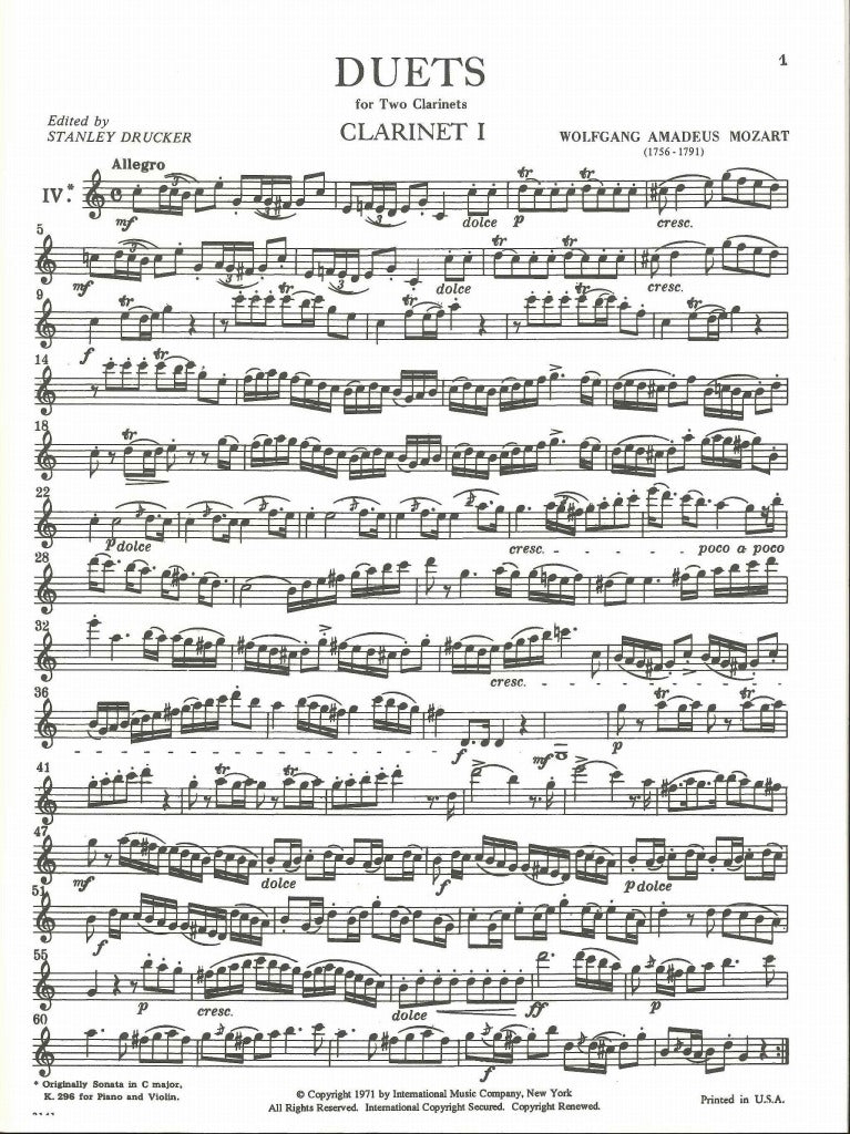 Mozart, 6 Duets, 2 (Drucker) (IMC)