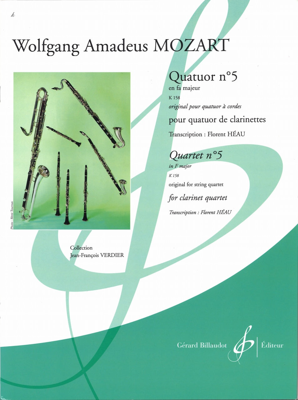 Mozart, Quatuor No. 5 en fa KV 158 (Billaudot)