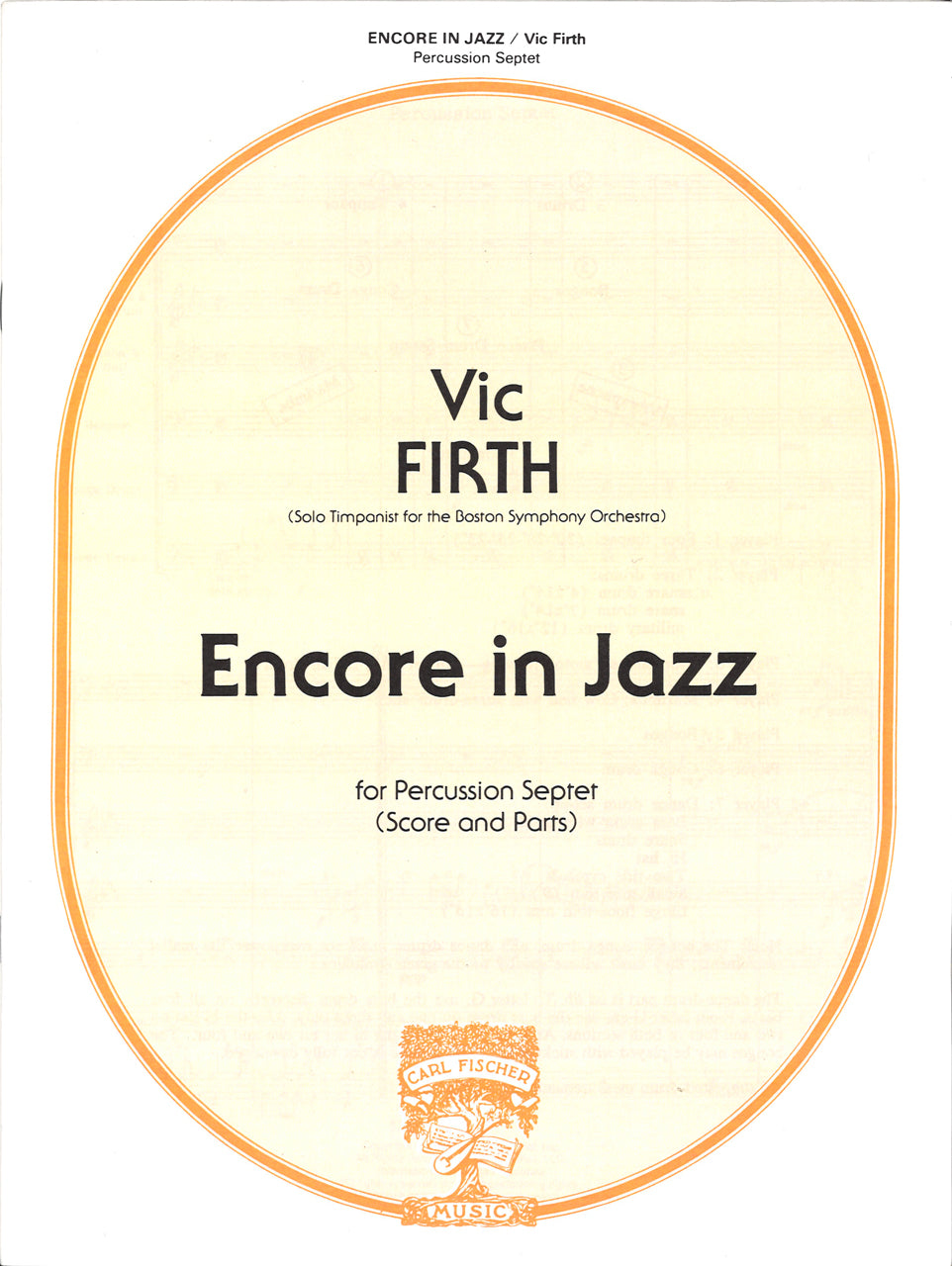 Firth, Encore in Jazz for Perc. Septet (Carl Fischer)