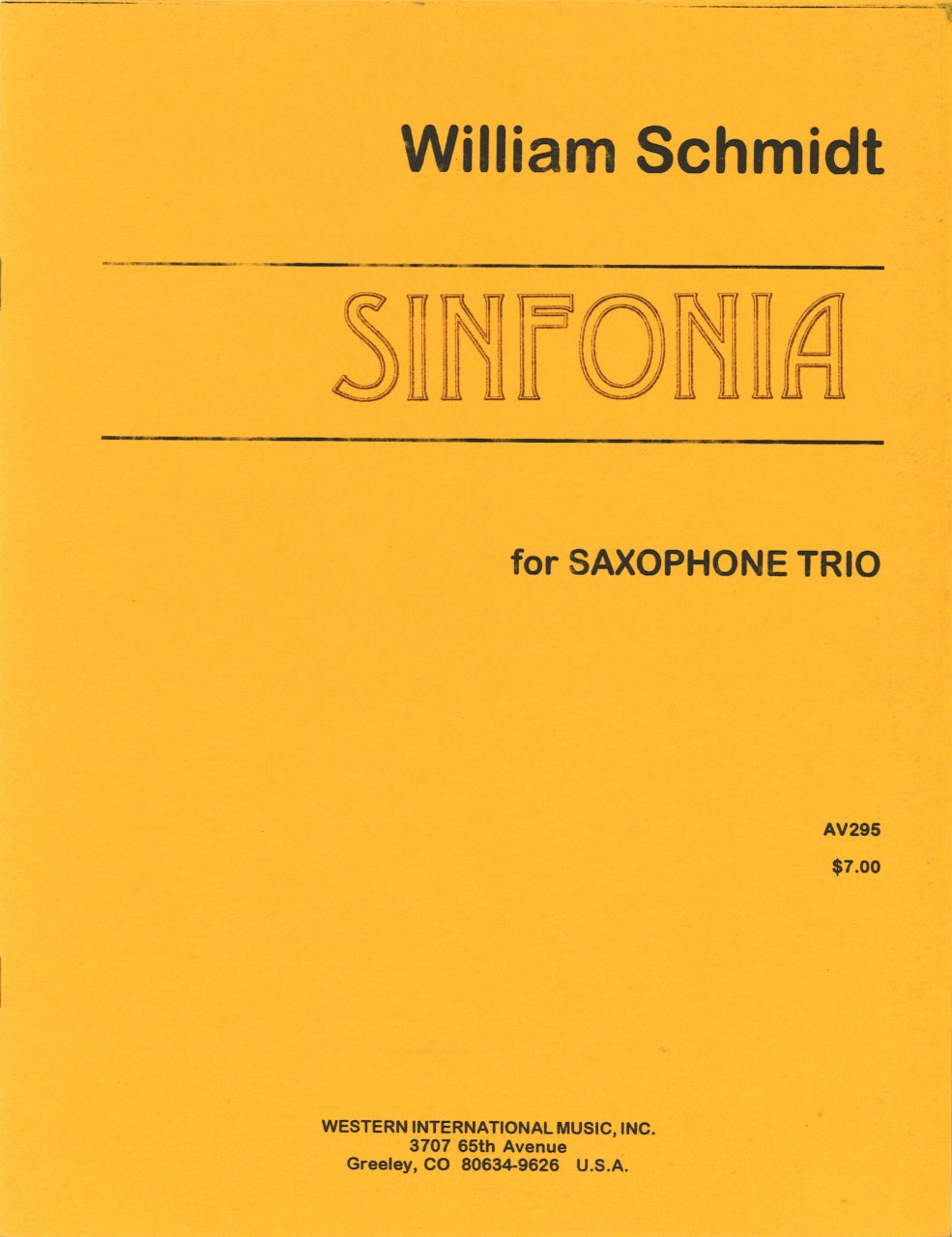 Schmidt, Sinfonia (SABr Sax) (Western International Music)